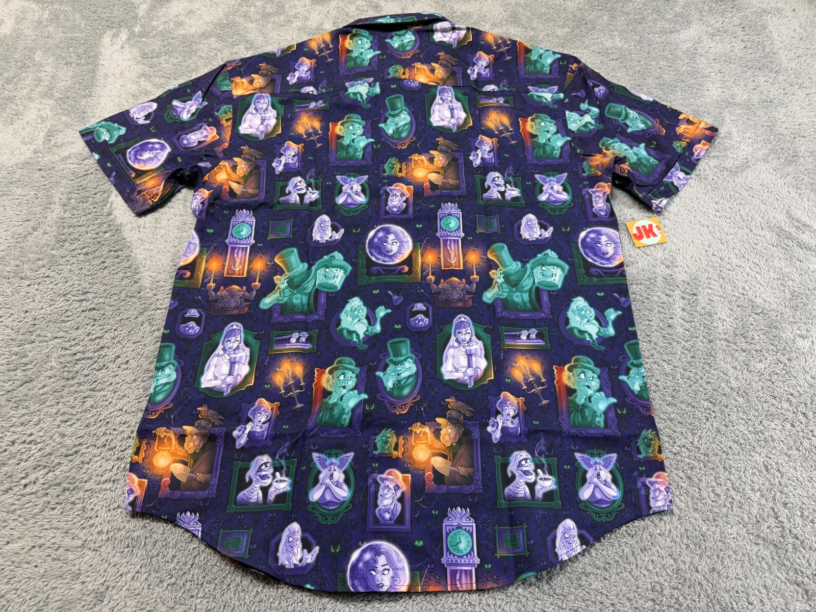 NEW Disney Parks RSVLTS Shirt Adult Large Purple The Haunted Mansion Button Up
