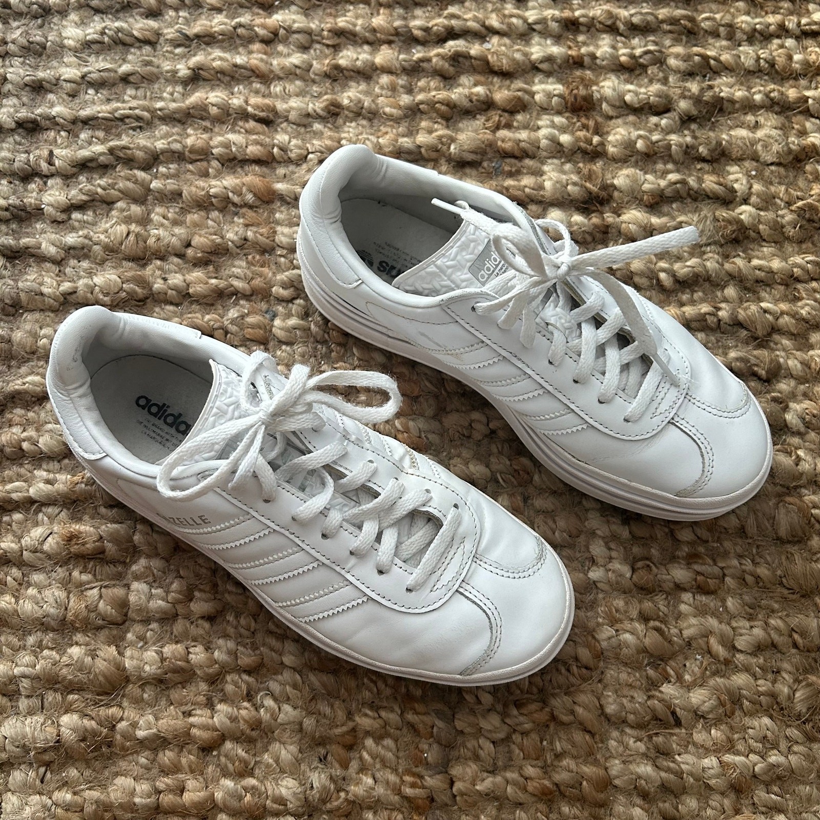 Adidas Gazelle Bold Platform White Leather Women’s 7 EU 38 2/3 -EUC