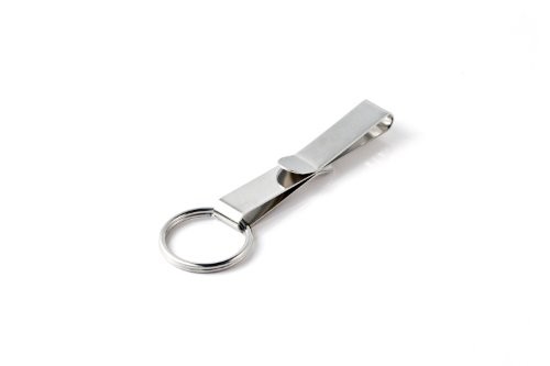 Key Holder, Belt Clip Key Accessory with Split Ring & Steel Belt Clip, Chrome