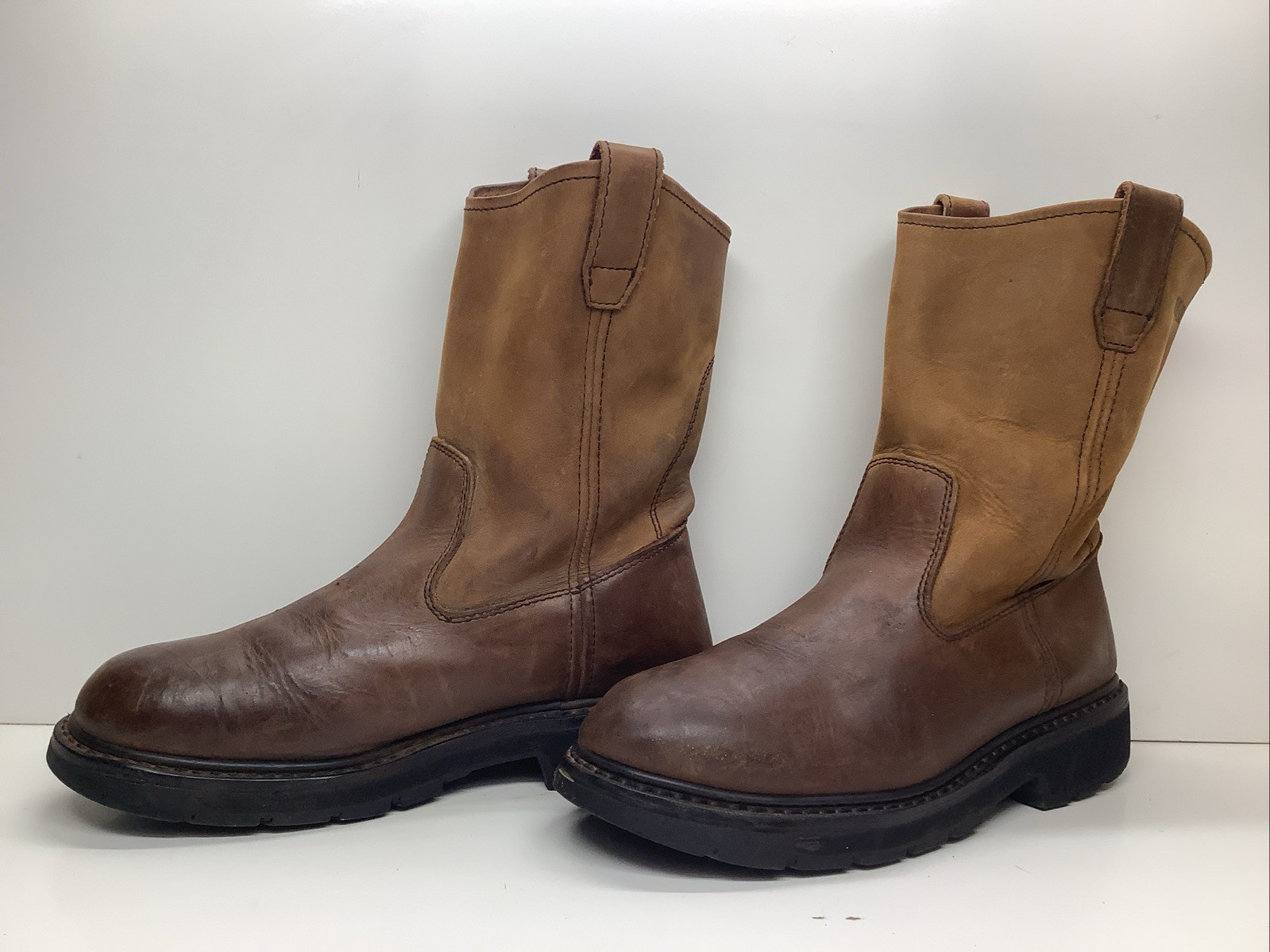 MENS WOLVERINE WORK DARK BROWN BOOTS SIZE 9 M