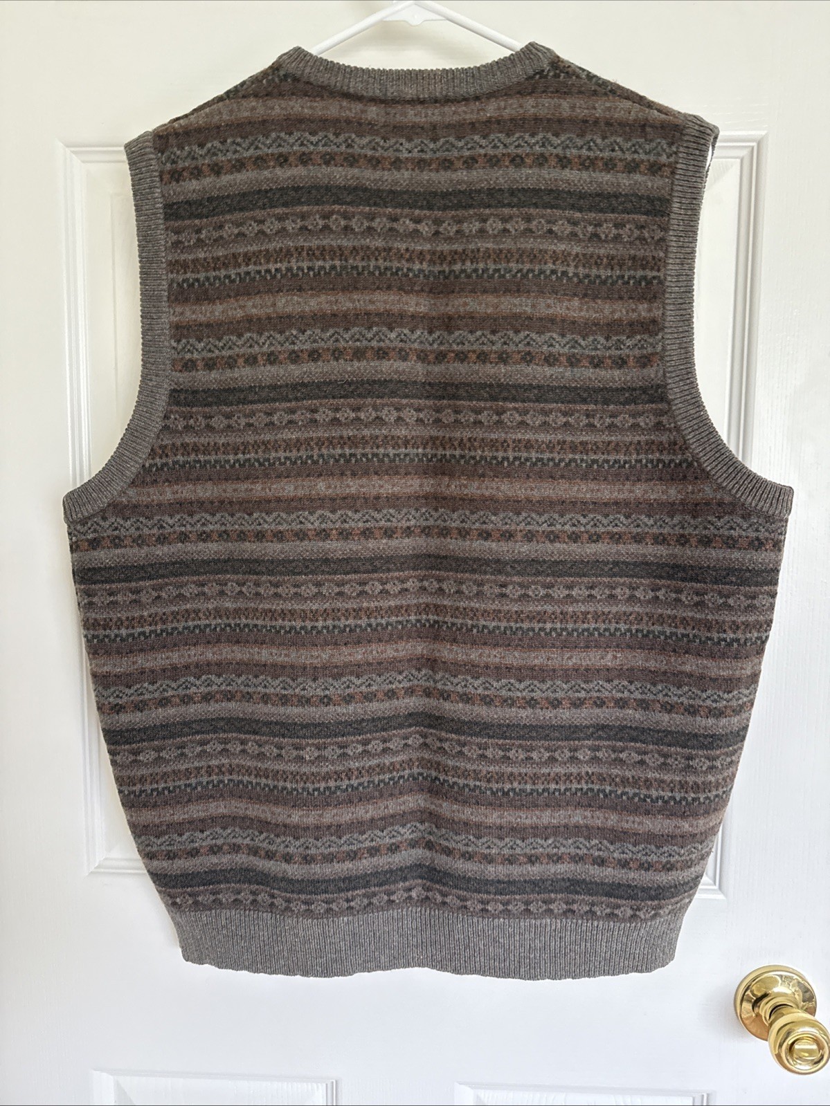 Vintage L.L. Bean Fair Isle Sweater Vest Men’s Large 100% Lams Wool