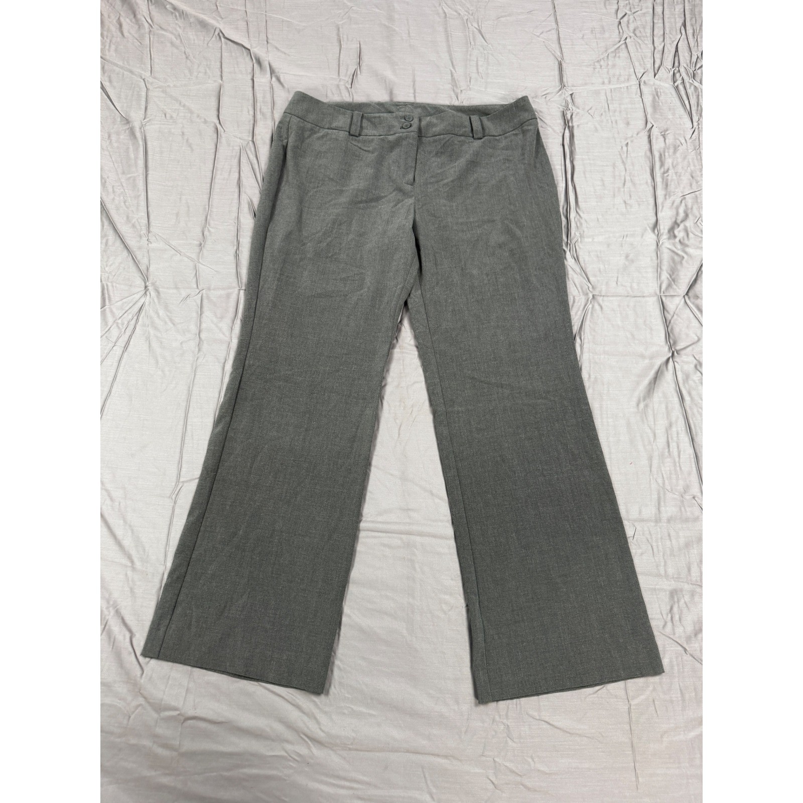 New York & Company Gray Stretch Dress Pants Womens 16 Petite Straight Leg Work