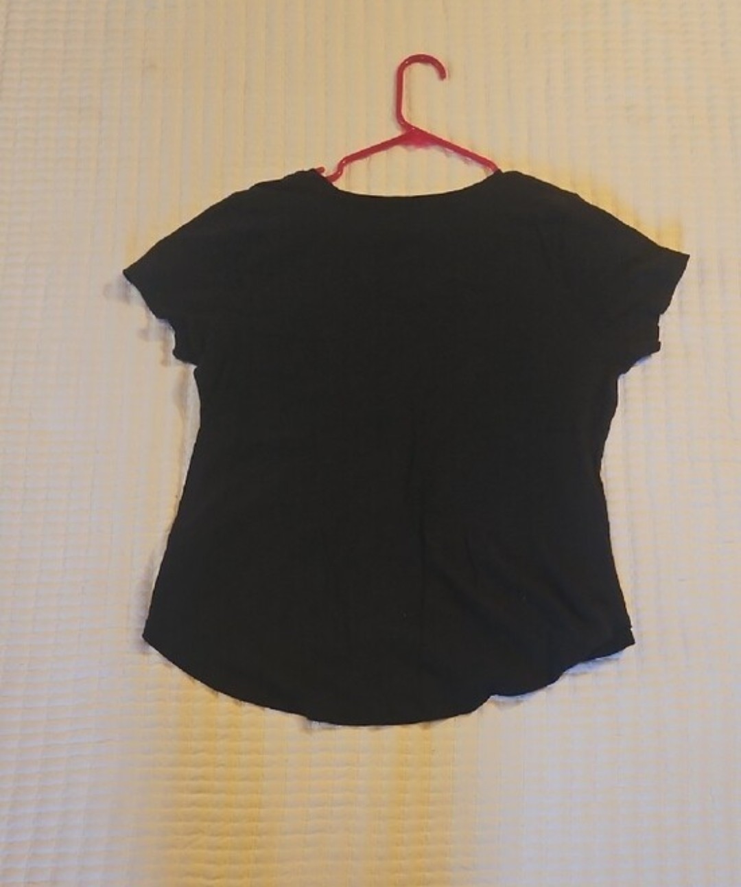 St. John’s Bay Black Short Sleeve Top with Multicolor Mandala Print