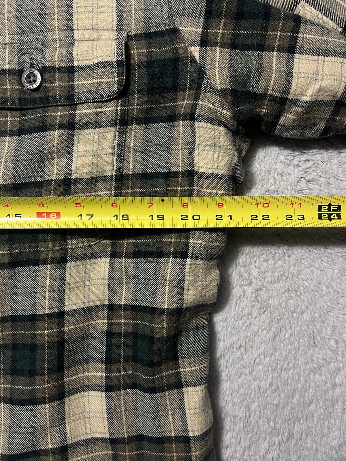 Vintage LL Bean Jacket Mens L Tall Plaid Flannel Shacket Fleece Lined Button Up.