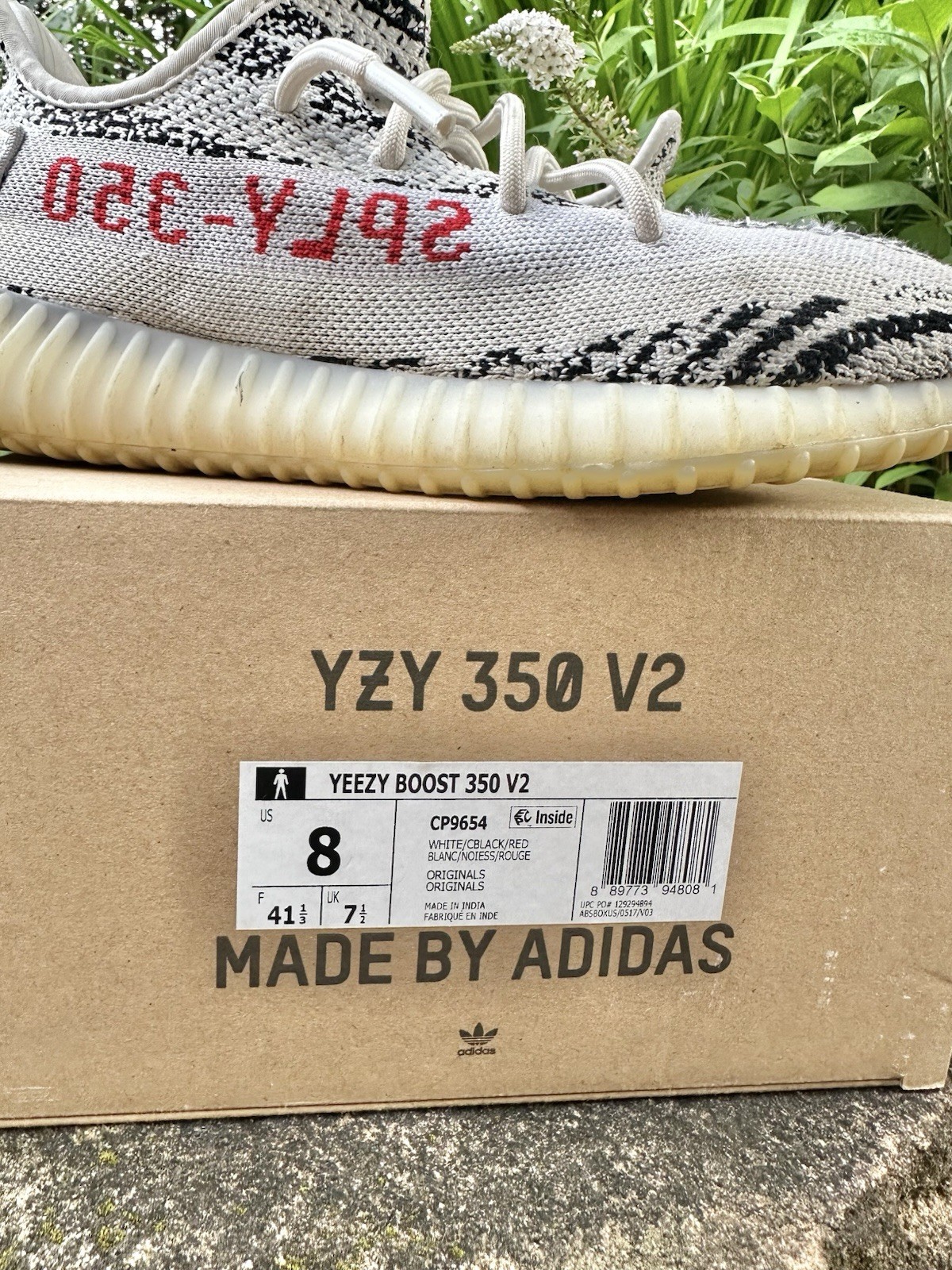 adidas Yeezy Boost 350 V2 Zebra White/Black/Red Low Top CP9654 2017