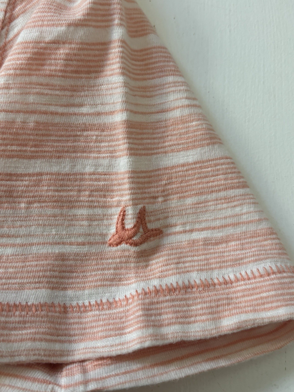 Mantaray / Debenhams Orange And White Textured Stripe Henley Size M – RARE UK
