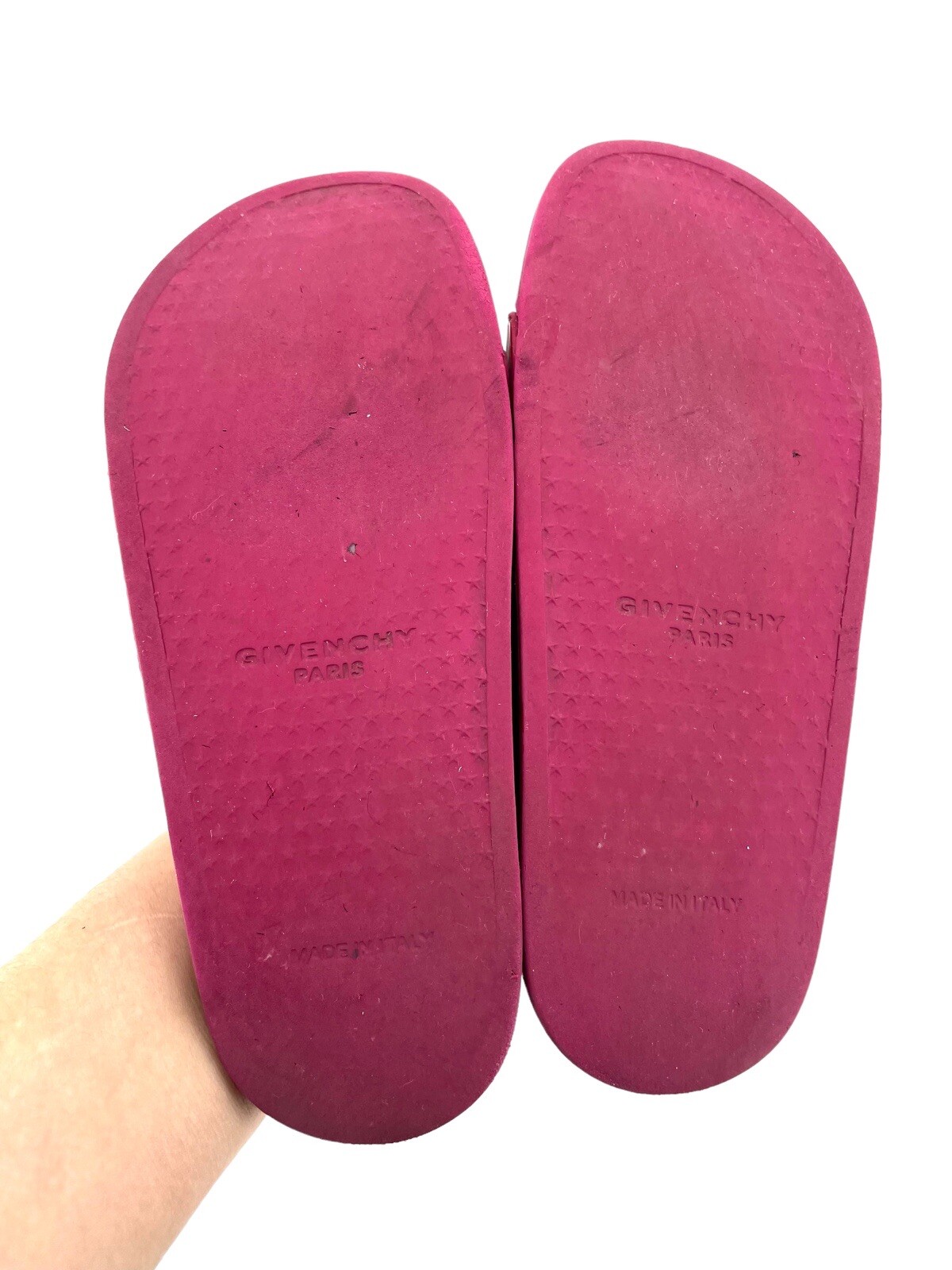 Givenchy Berry Red Slide Sandals Synthetic Rubber SZ 37 EU SH04
