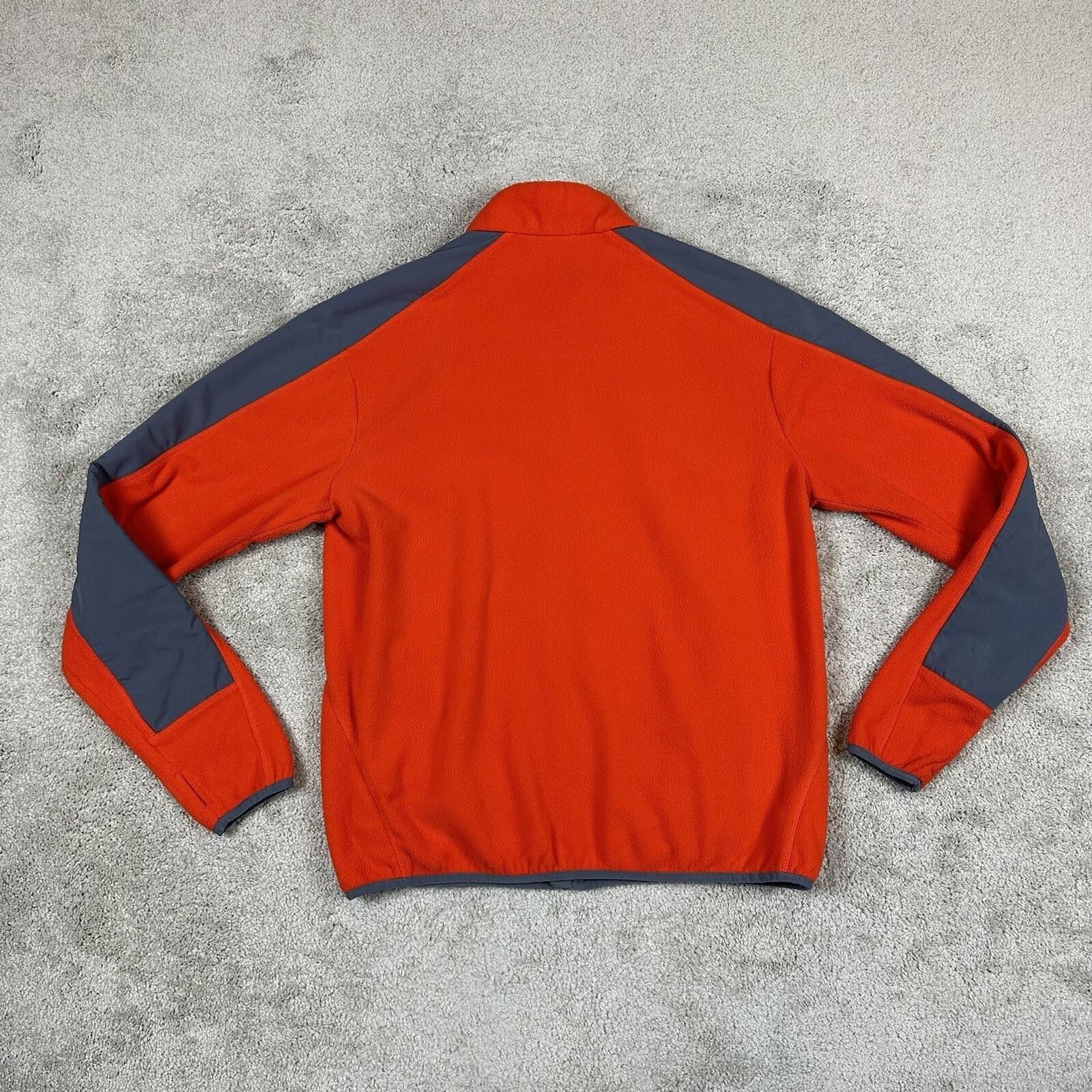 Champion Performance Jacket Mens Large Orange Gray Microfleece Full Zip Pockets