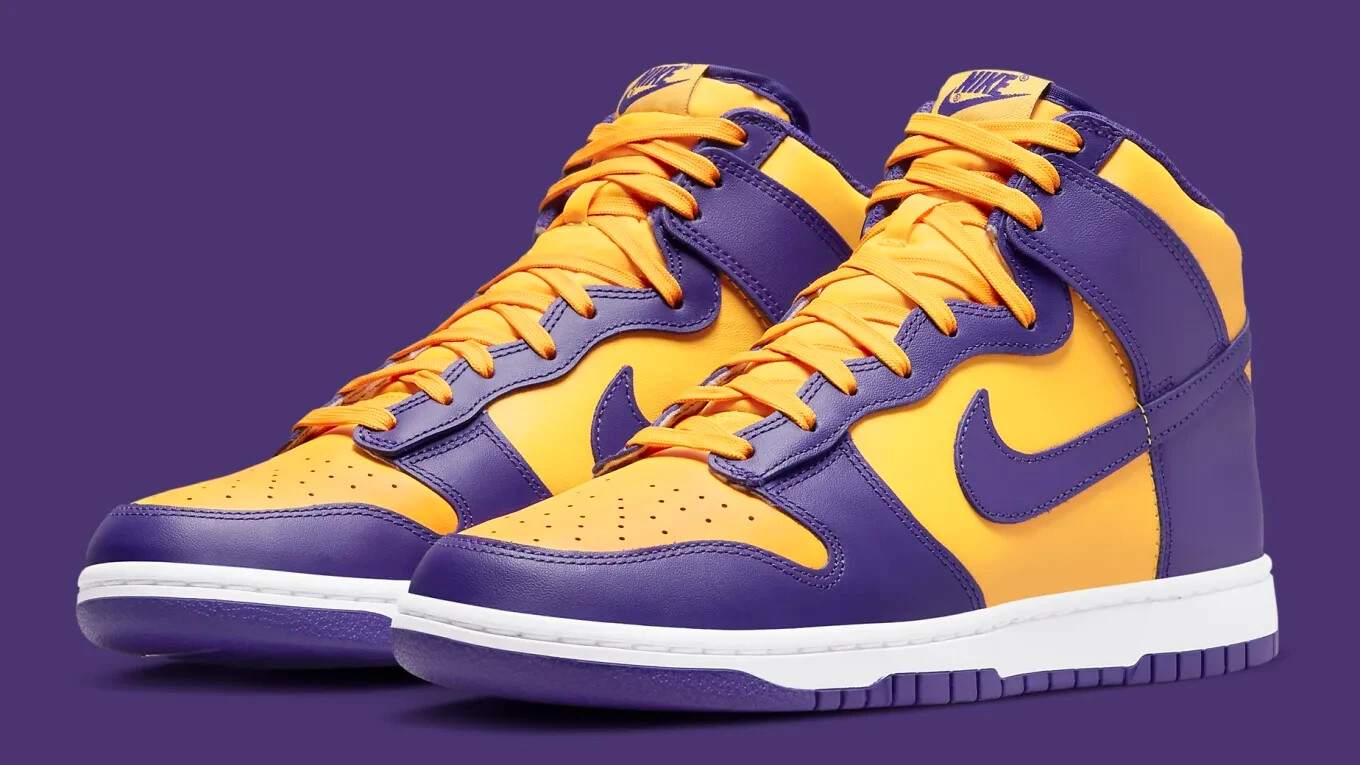 Nike Dunk High Lakers Size 10.5. DD1399-500