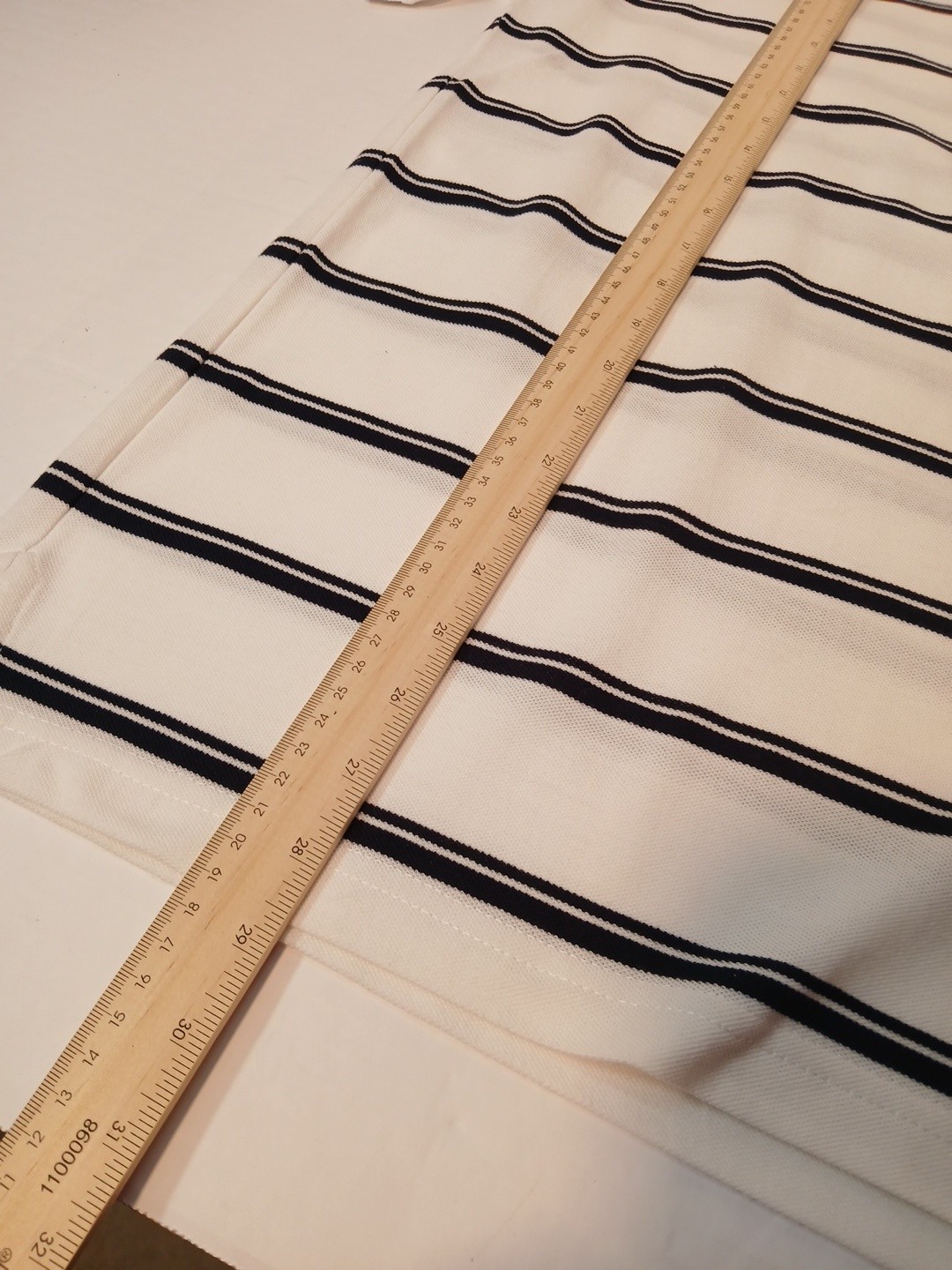 Two Mens PERFORMANCE POLO David & James B&W/W&B Striped Sz Lg