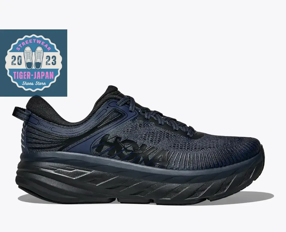 HOKA BONDI 7 1110518 VCK Varsity Navy Black Men Unisex Lifestyle Walking Shoes