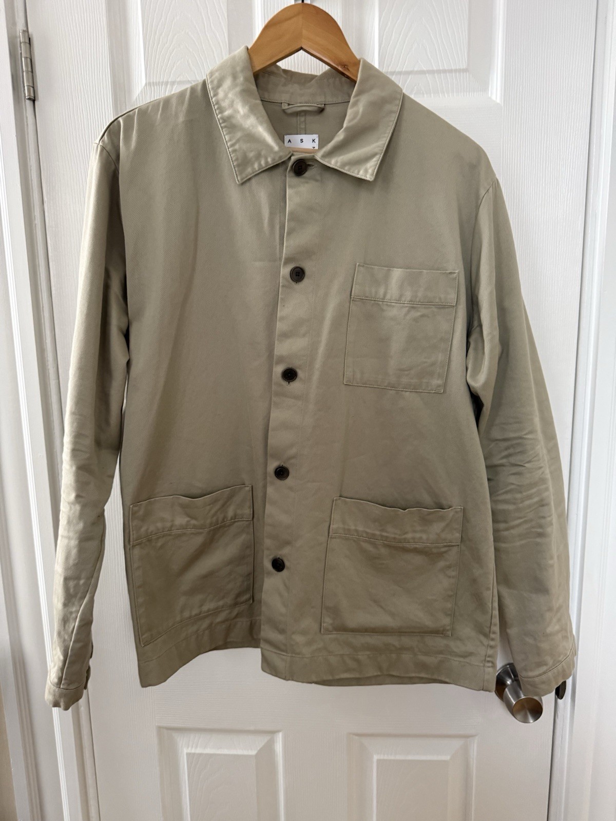 Asket, The Overshirt, Men’s Size Medium Regular, Beige, 100% Organic Cotton