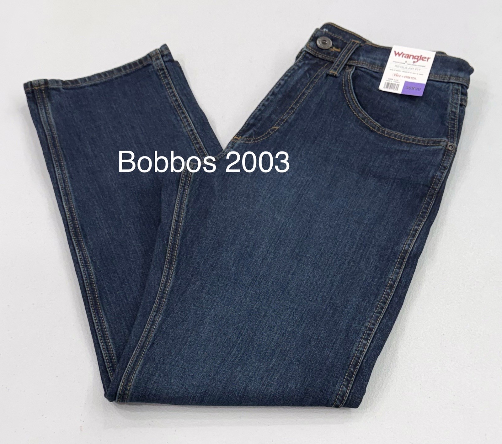 Wrangler Men’s Regular Fit Regular at Seat & Thigh Pants, Dark Blue, Size 30×30