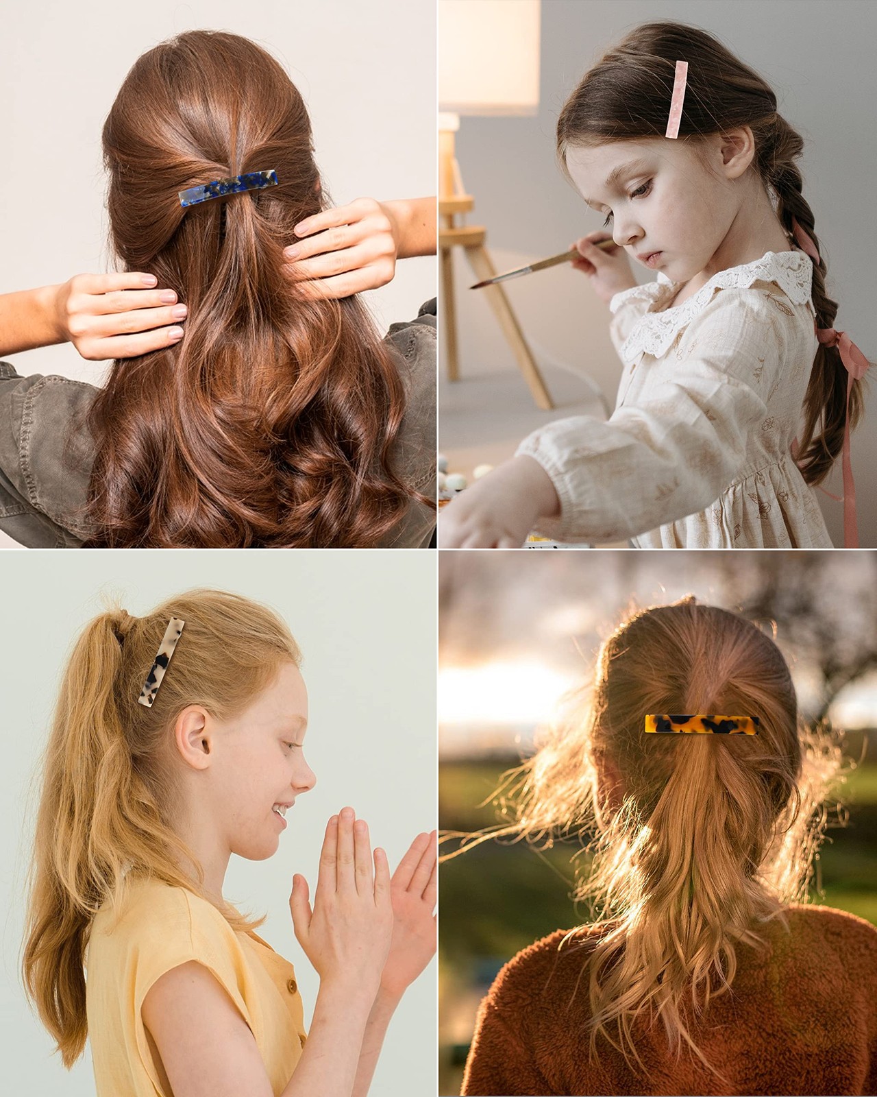 Hair Barrettes for Women, 8 Pcs Barrettes for Fine Thin Thick Hair, 3 Inch Ac…