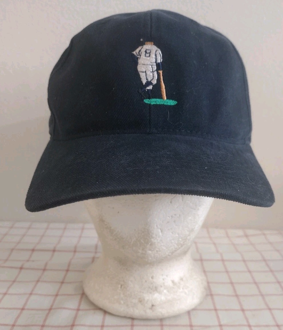 Yogi Berra Cap Hat Blue Mens Womens Adjustable Embroidered Baseball Player w Bat