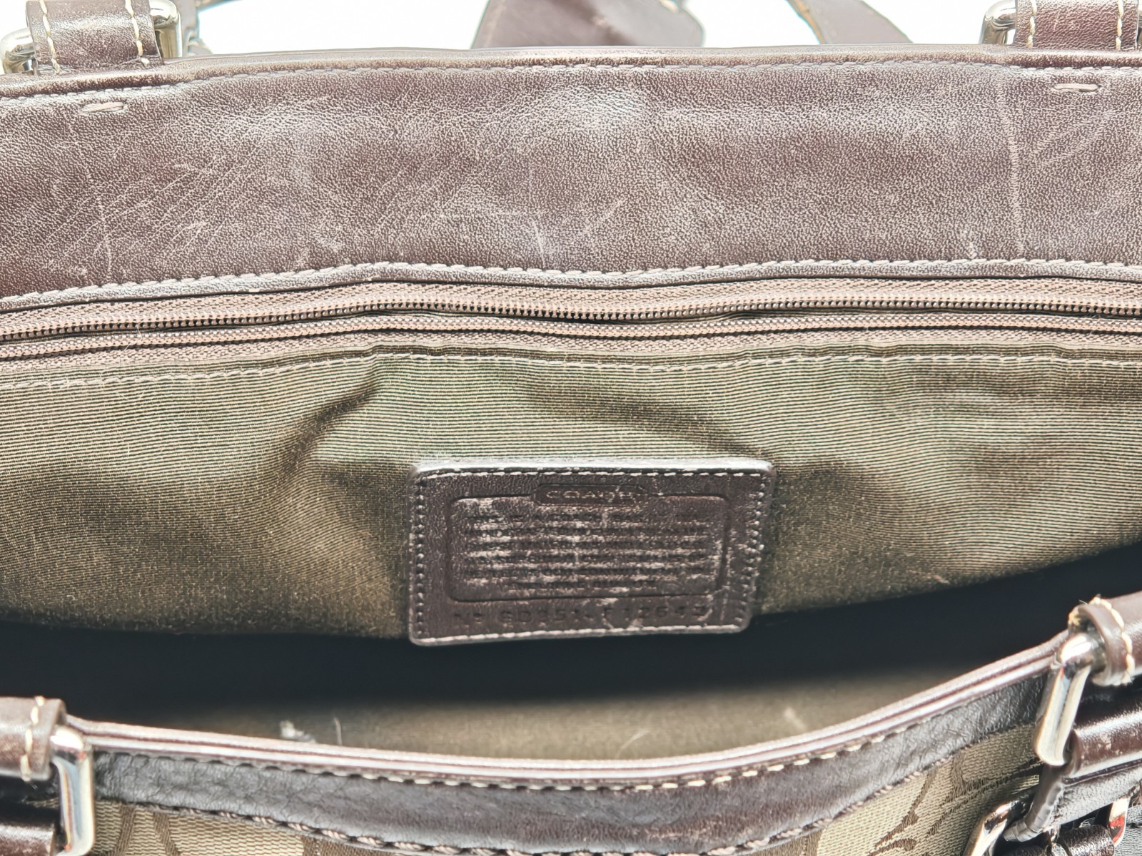 COACH | Brown Logo Shoulder Bag Buckle Accent Double Handles Silver Hardware