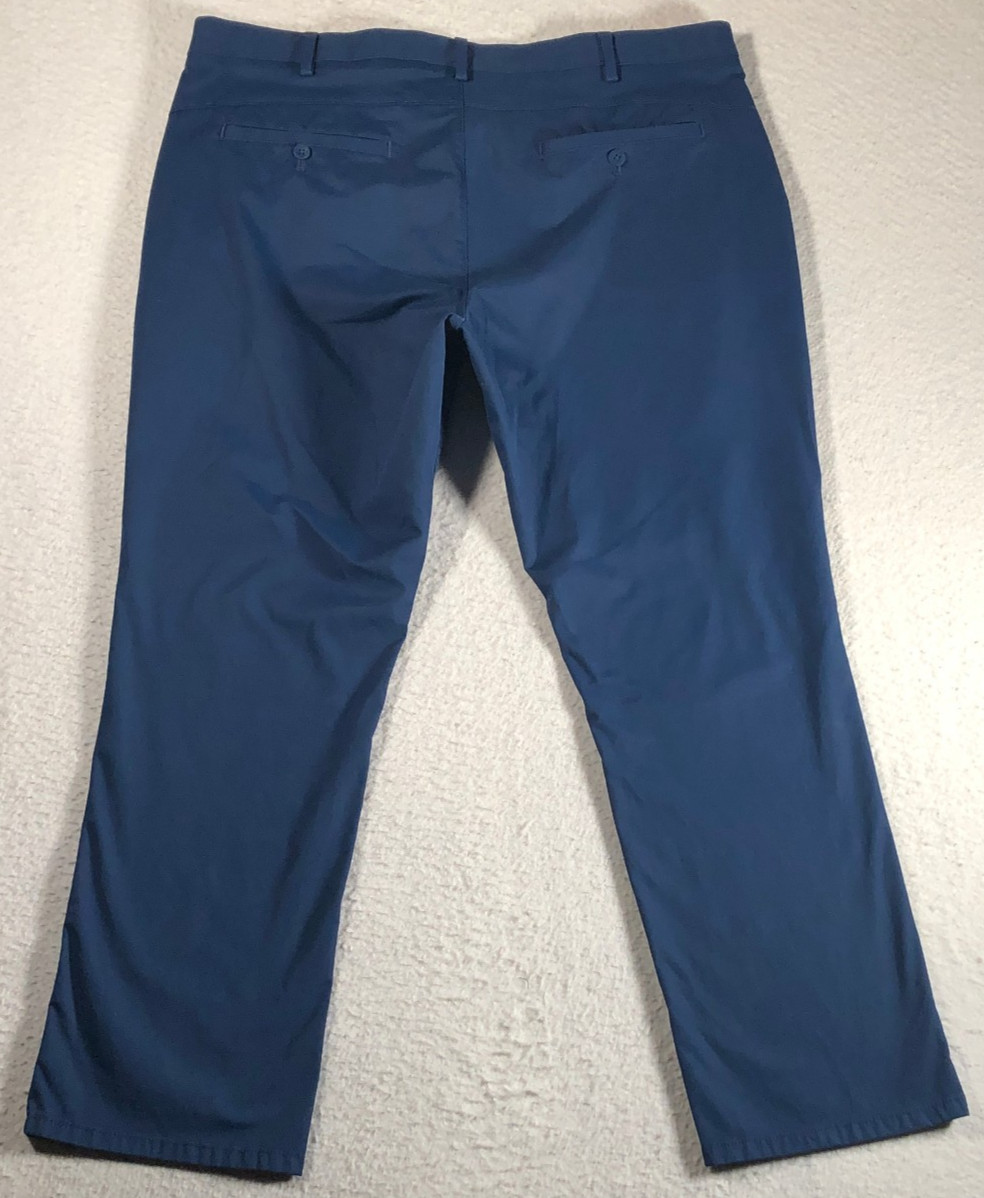 IZOD Advantage Men’s Chino Pants Flat Straight Fit Blue Cotton Stretch 40×30