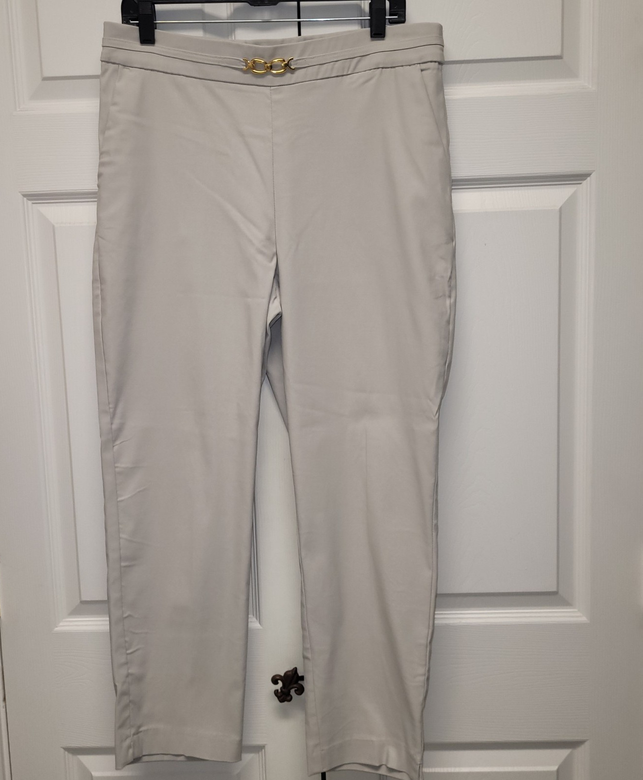 Counterparts Luxe Stretch Pants Womens L Gray Ghost Pull On Ankle Slim Leg NWT