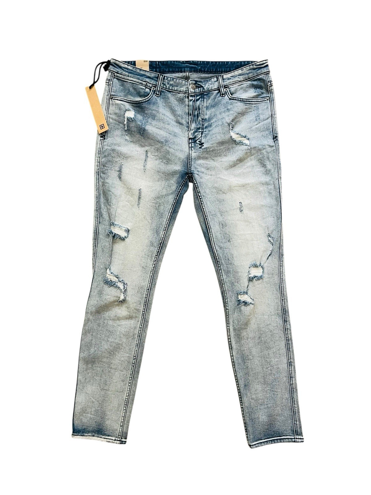 Ksubi Jeans Mens Trashed Dreams Van Winkle Skinny Leg Blue $220 Size 38/32