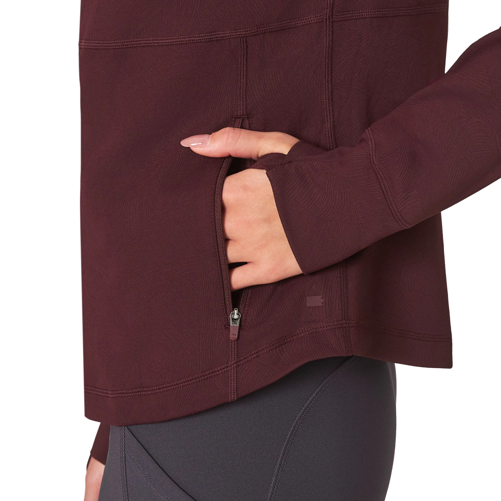 Mondetta Women’s Jacquard Full-Zip Moisture Wicking Zip Pockets