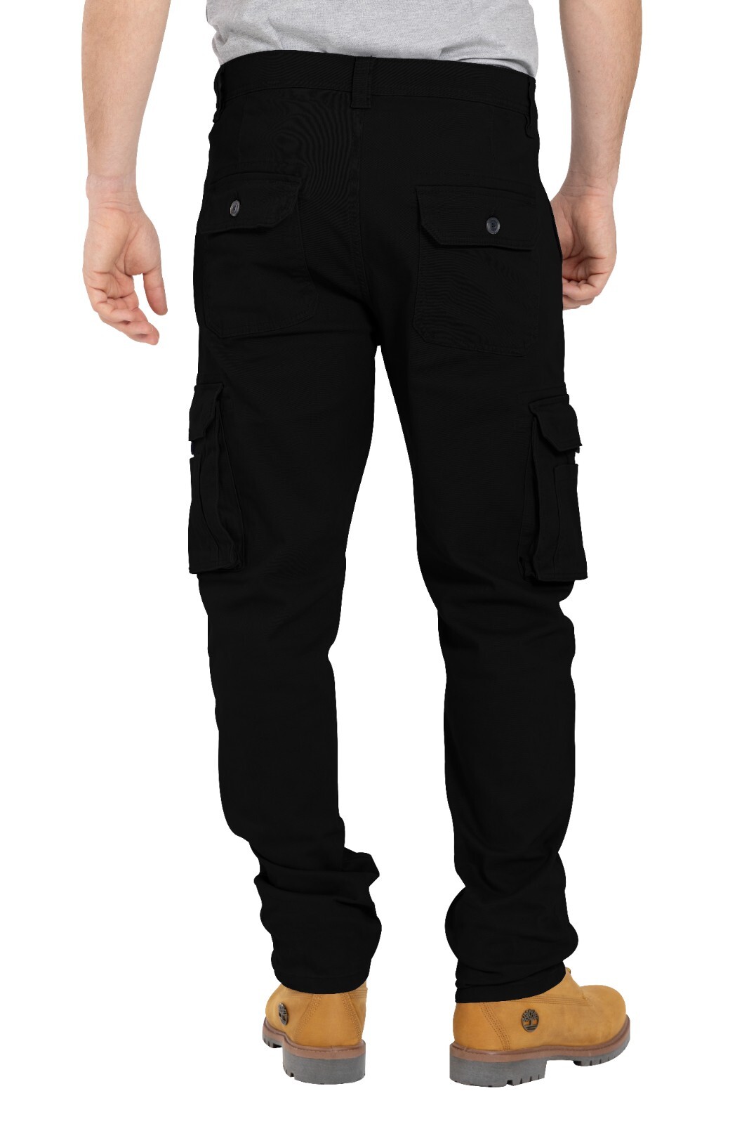 Men’s Heavy Duty Workwear Trouser Stretch Utility Pocket Flex Cargo Full Pants