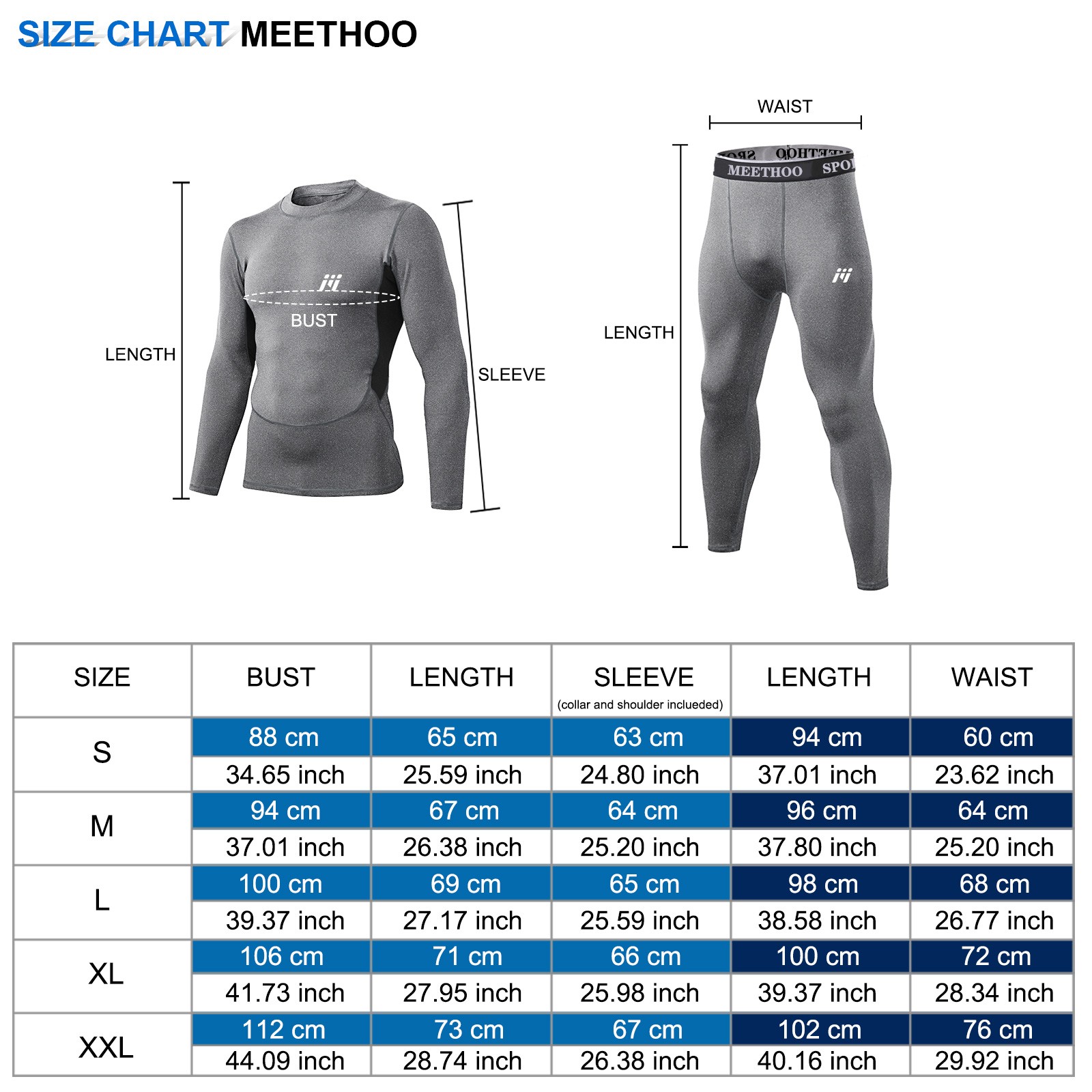 Men’s Long Johns Thermal Underwear Set Winter Ski Fleece Lined Warmer Top+Pants