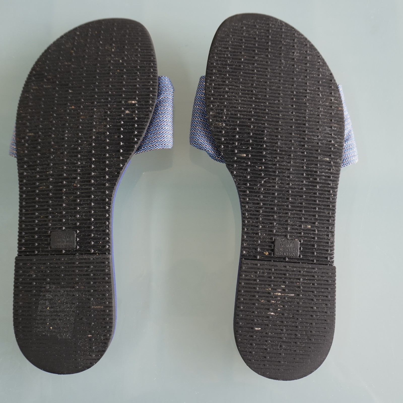 Havaianas You St Tropez Shine Sandals Womens 9 10 Navy Blue Fabric Bow Flip Flop