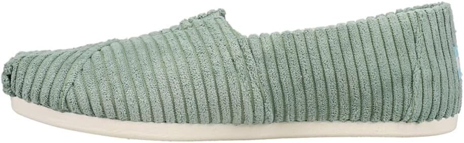 TOMS Women’s Alpargata Recycled Cotton Canvas Loafer Flat Black & Dark ivy Wide