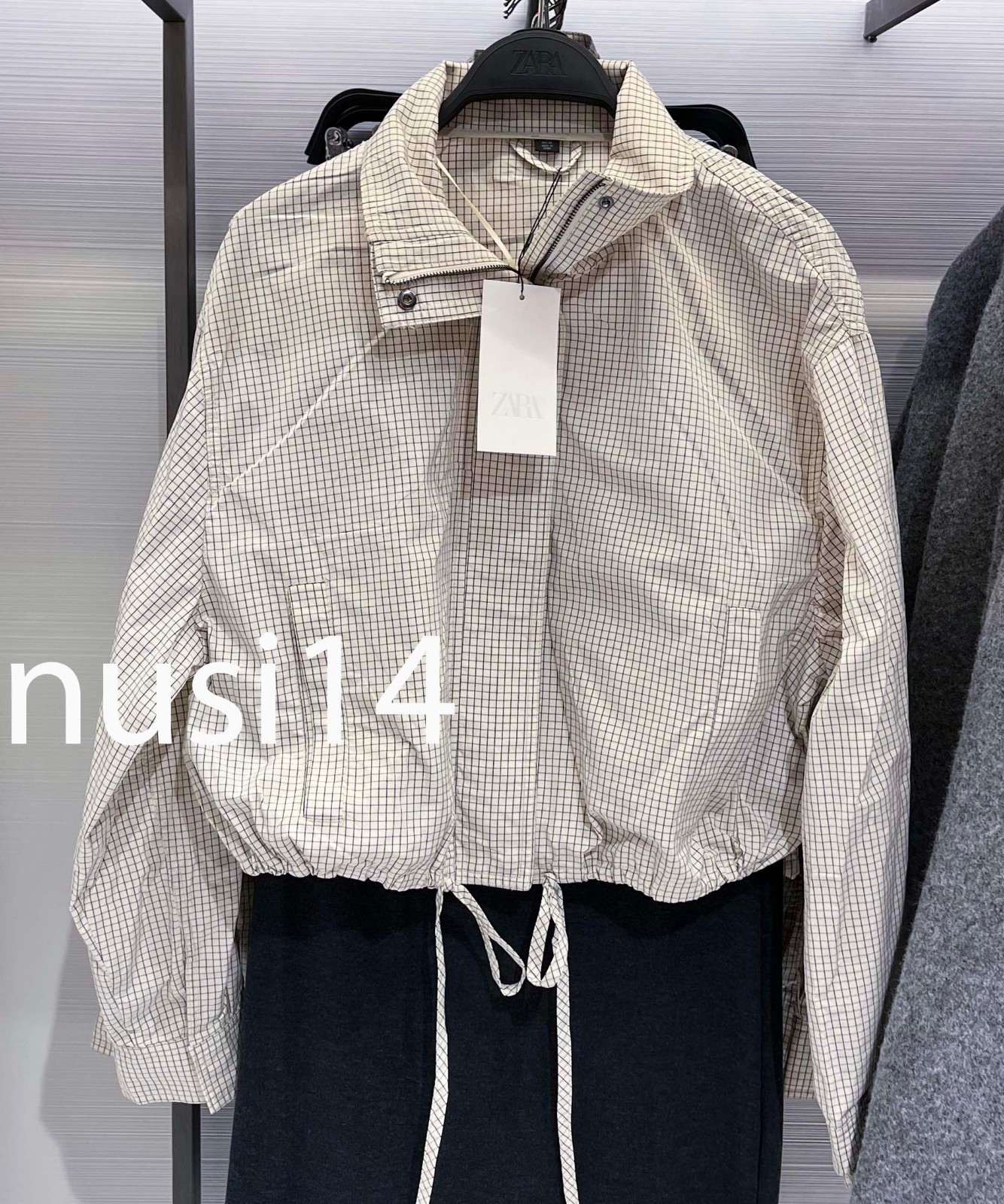 ZARA NEW WOMAN PLAID NYLON JACKET CHECK BLACK WHITE XS-XXL 4749/751/064