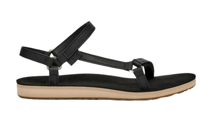 Teva Original Universal Slim Leather Black Tan Sandal Women’s sizes 5-11/NIB!!!
