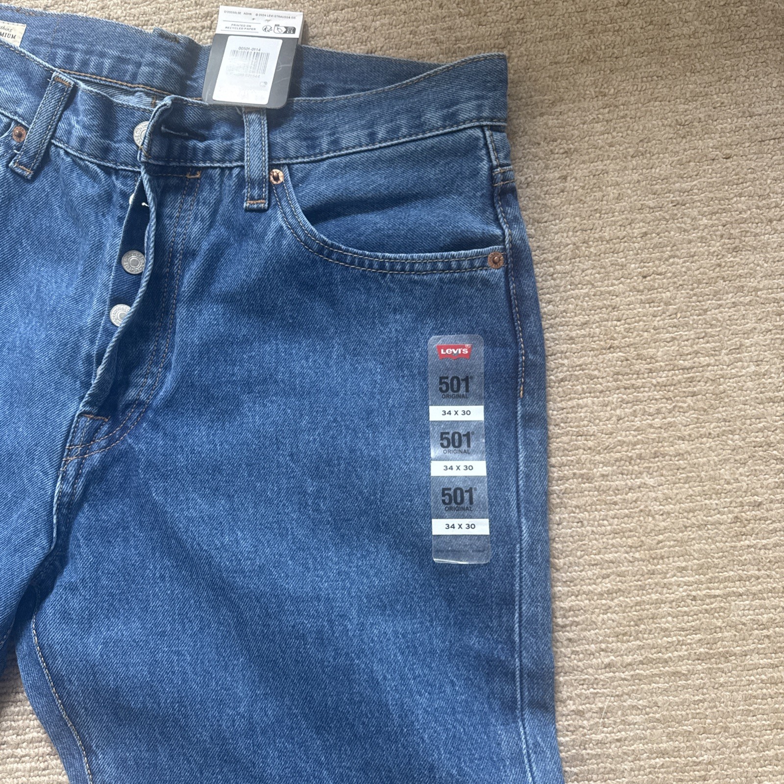 Levi’s 501 Original Regular Fit Mens Denim Jeans Blue UK