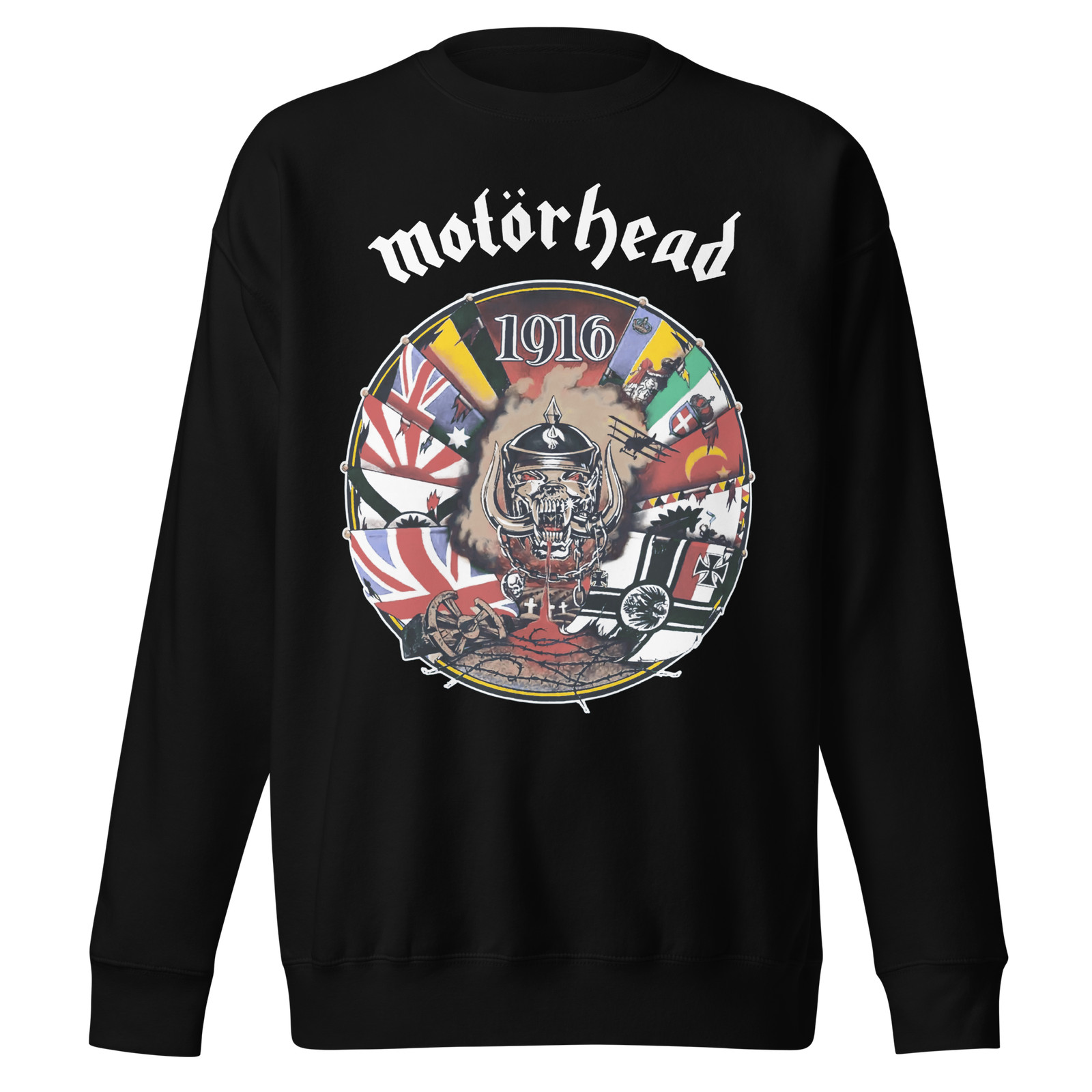 Stakes Motorhead – Vintage 1916 Jumbo Print Sweatshirt Sweatshirt Black New