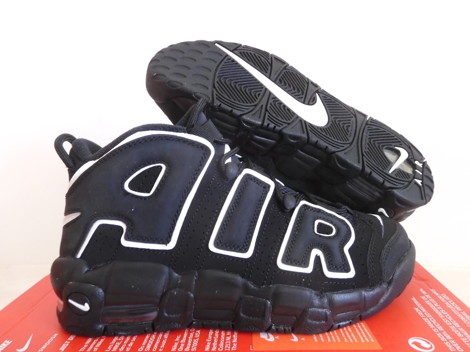 Nike Air More Uptempo (GS) Black-White-Black Sz 5Y Rare! [415082-002]