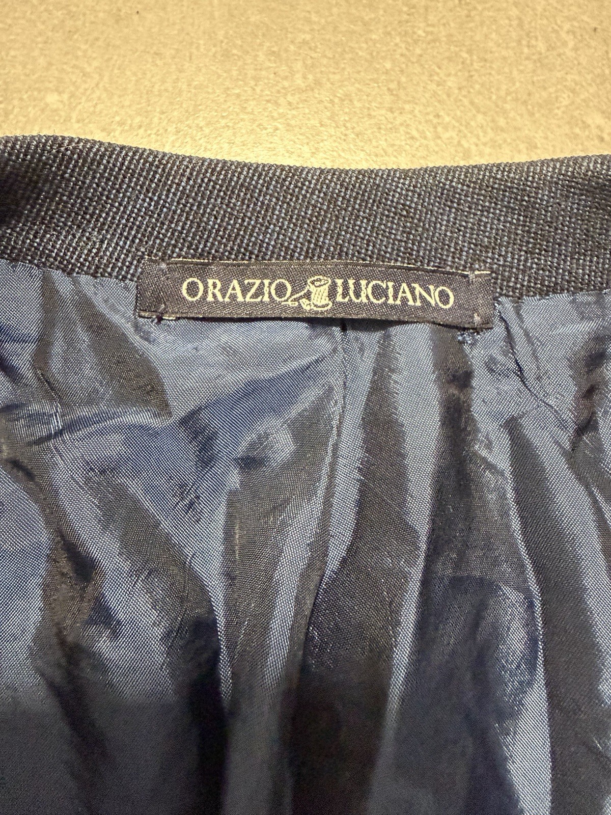 Orazio Luciano – Napoletana Custom Made Blazer Jacket Navy Blue Size 54 Italy