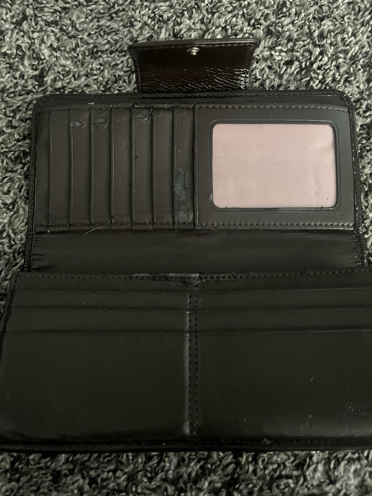 Coach signature jacquard fabric wallet