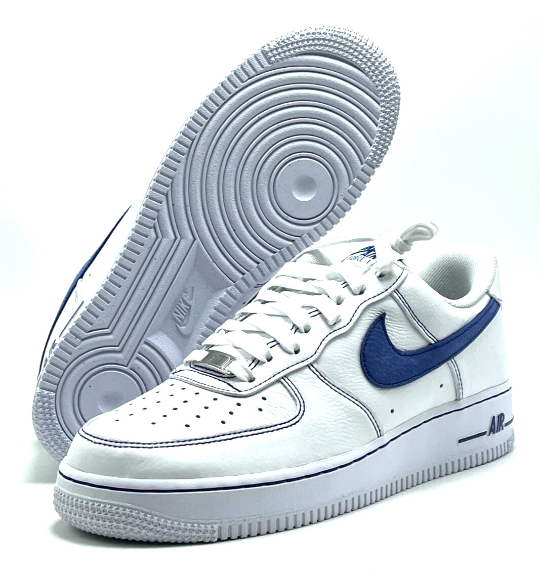*NEW* MEN Nike Air Force 1 ’07 LV8 White / Deep Royal Blue (HQ2037 100) 👍