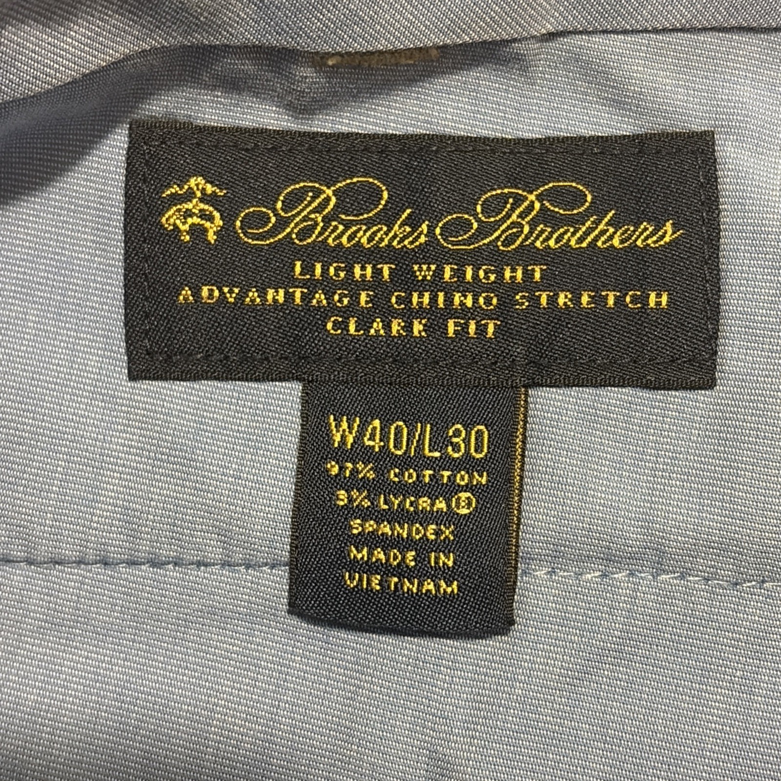 BROOKS BROTHERS Clark Fit Stretch Lightweight Khaki Advantage Chino Pants 40×30