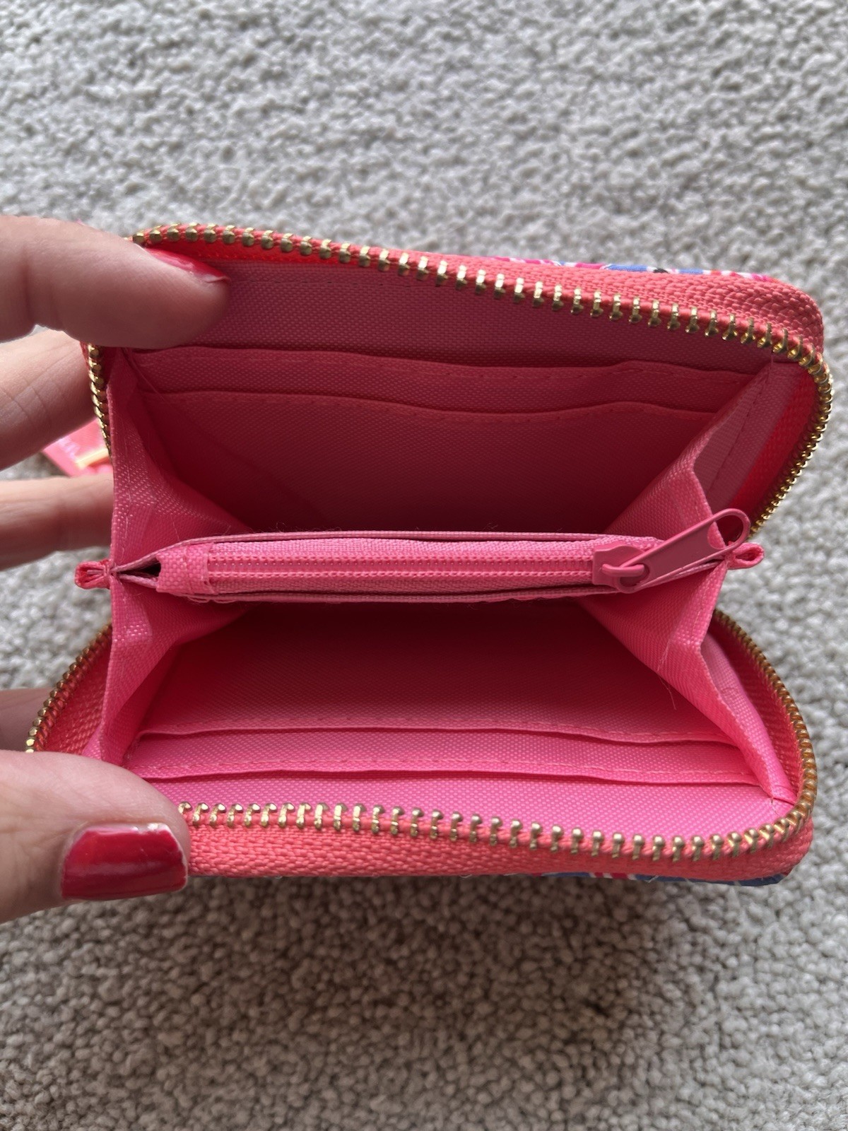 Simply Southern Pink & Blue Floral Zip Wristlet Wallet w/ Credit Card Slots
