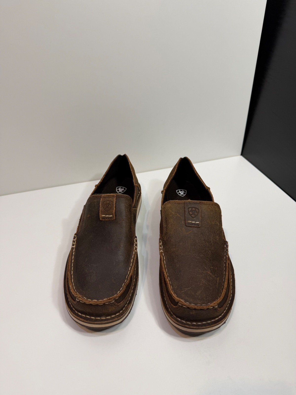 ARIAT MENS CRUISER SLIP ON LEATHER SHOES ROUGH OAK US 11 EE UK 10 W EUR 44.5 W