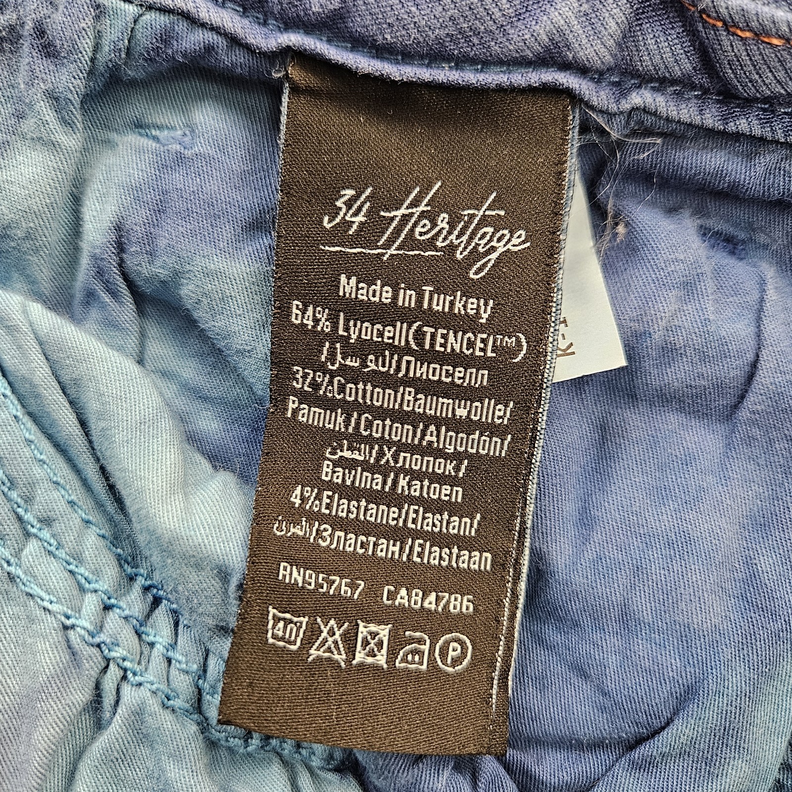 34 Heritage Jeans 30×30 (fits 30×29) Tie Dye Stretch Mid Rise Straight