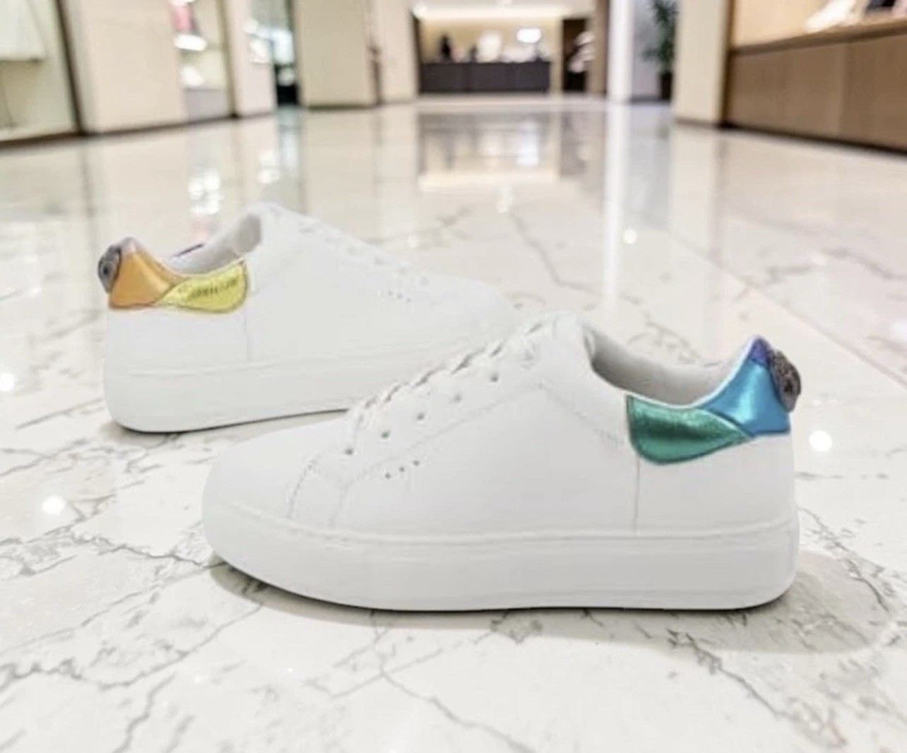KURT GEIGER LONDON RAINBOW SHOP LANEY EAGLE LEATHER SNEAKERS WOMENS NEW 8.5-9