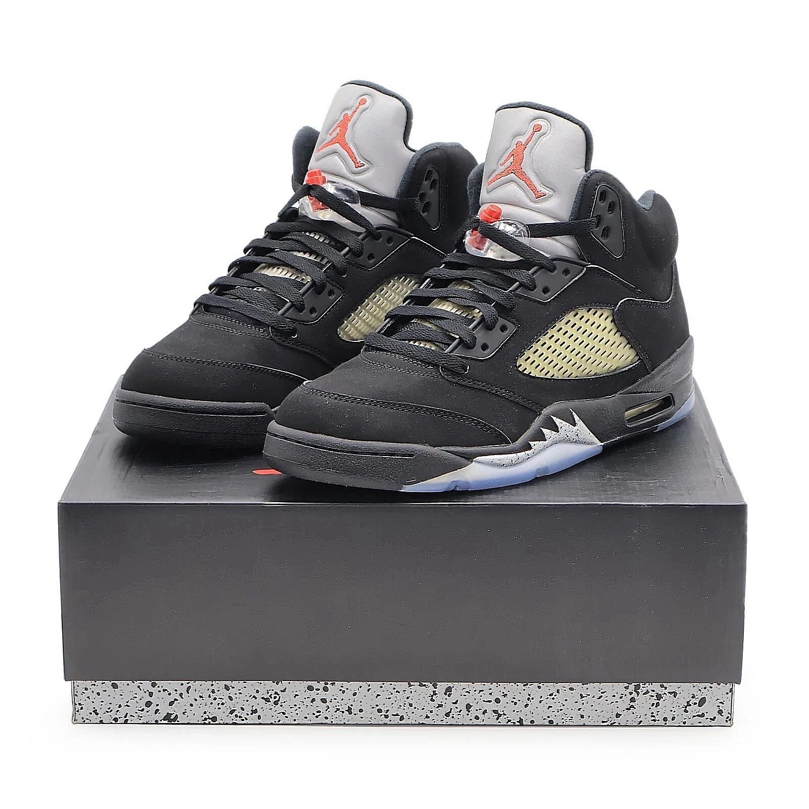 Nike Air Jordan 5 Black Infrared Red Jumpman Mesh Panel Vintage Athletic Trainer