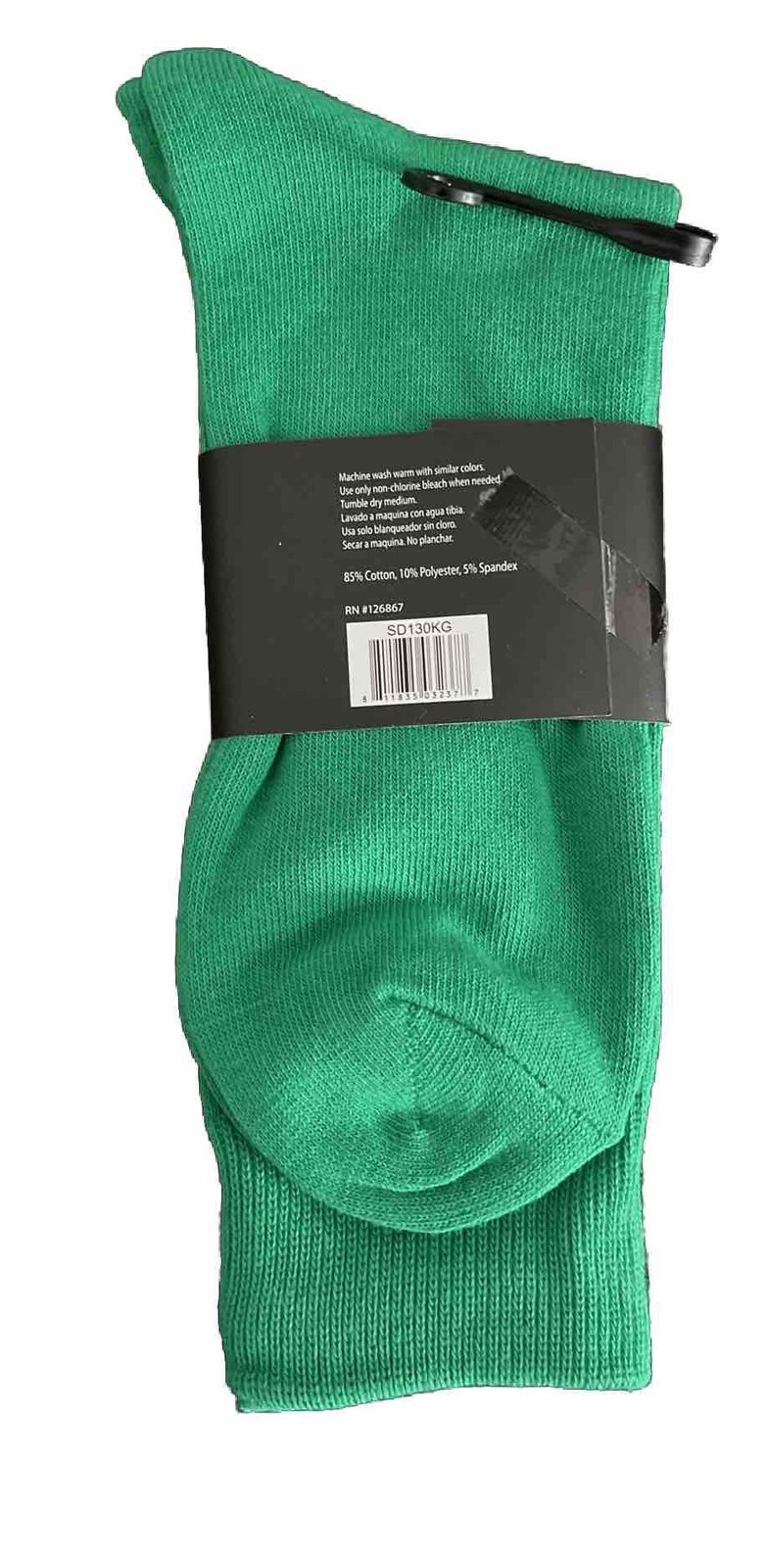 FineFit Cotton Comfort Sock Size 10-13 Kelly Green