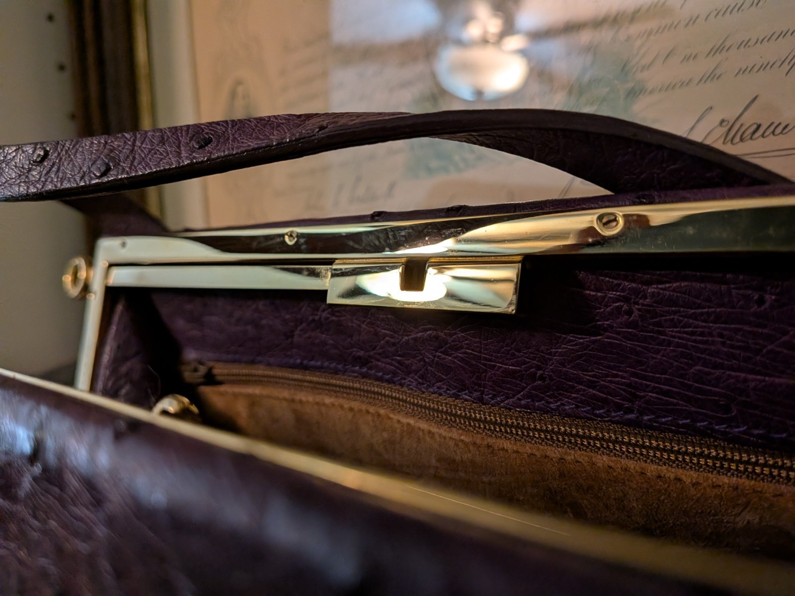GORGEOUS! Mauro Governa for Suarez New York PURPLE OSTRICH TOTE