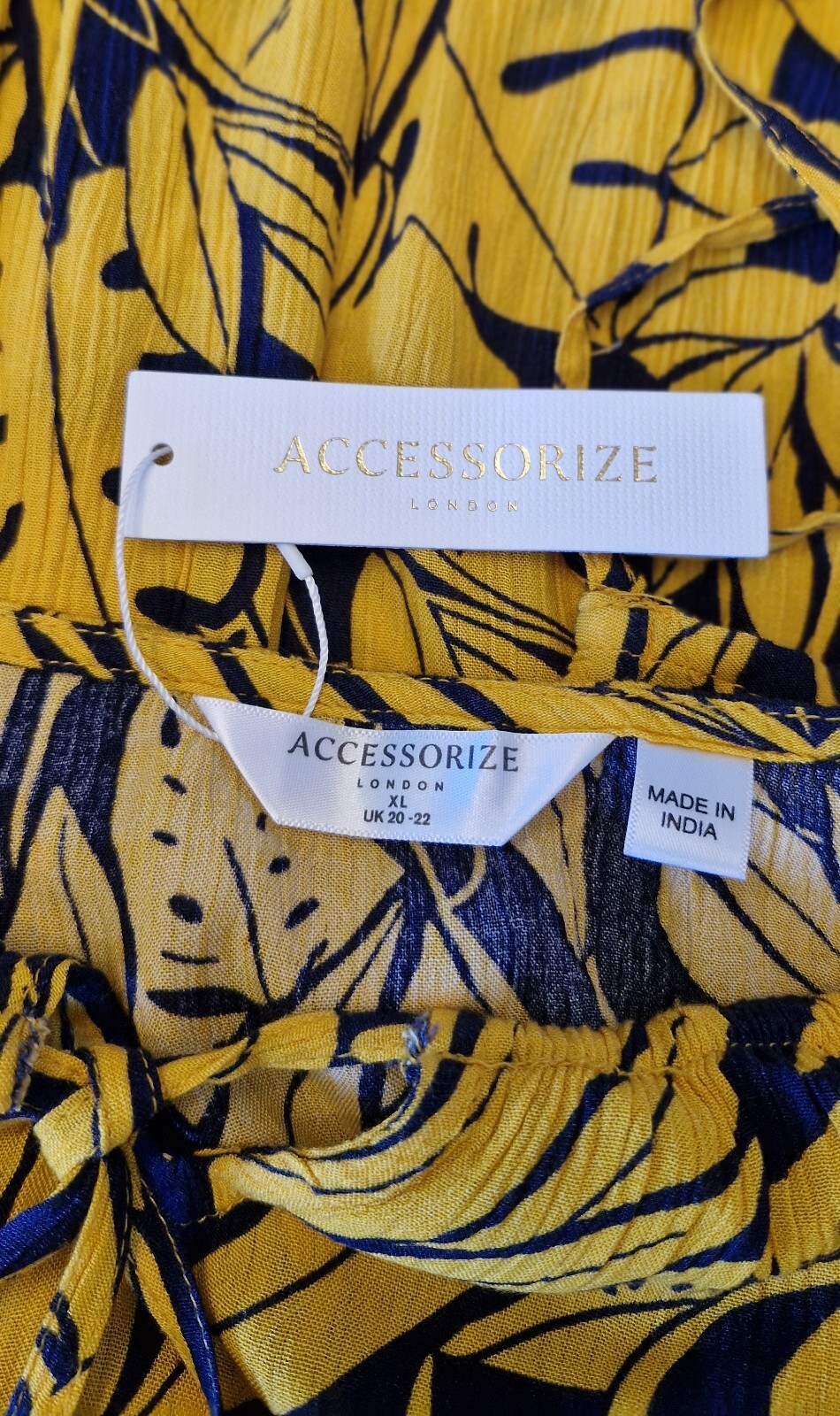 Accessorize Leaf Print Mini Dress Size XL BNWT