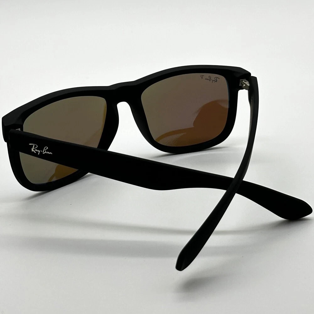 54mm Ray-Ban RB4165 622/55 Justin Black Frame Blue Polarized Lenses Sunglasses
