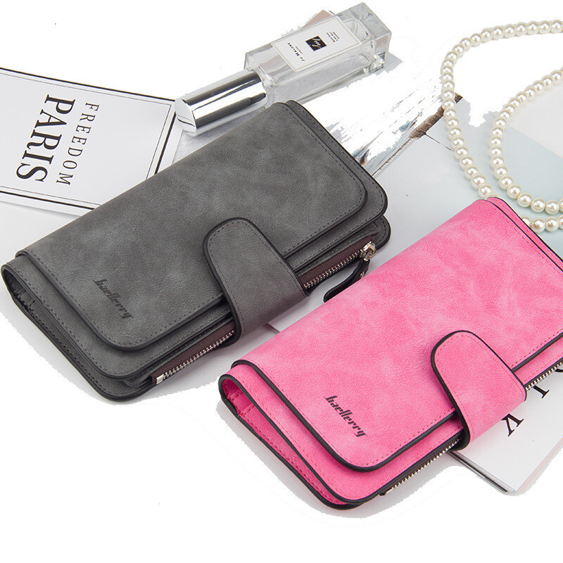 Fashion Leather Women Wallets ID Card Holder Clutch Bag Zipper Pocket Hasp Purse