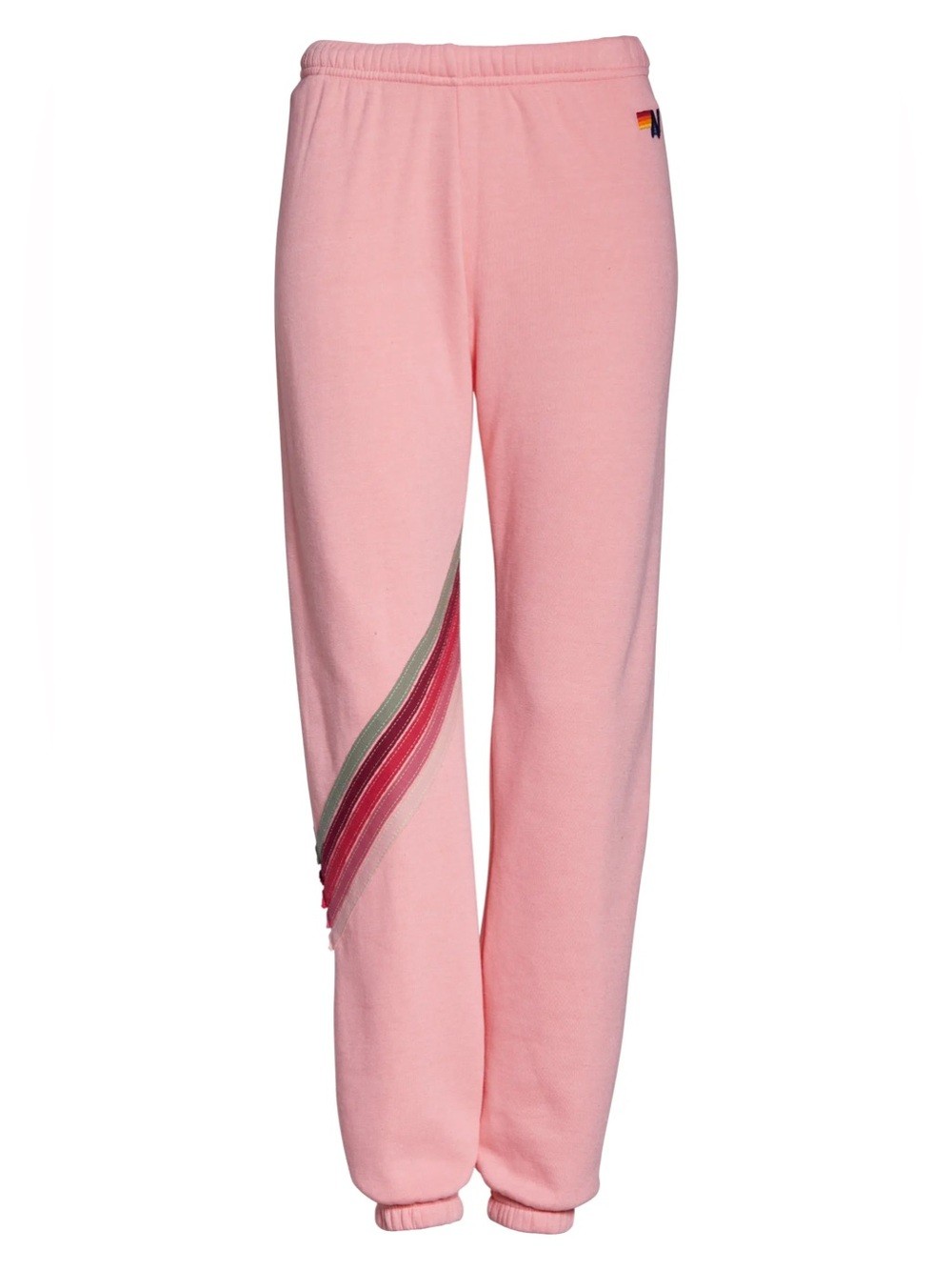 Aviator Nation Pink Sweatpants with Multistripe Detail