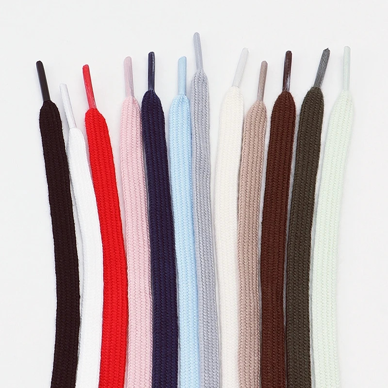 1 Pair Classic Pure Cotton Flat Shoelaces 0.8cm Width Sports Canvas Laces for Me