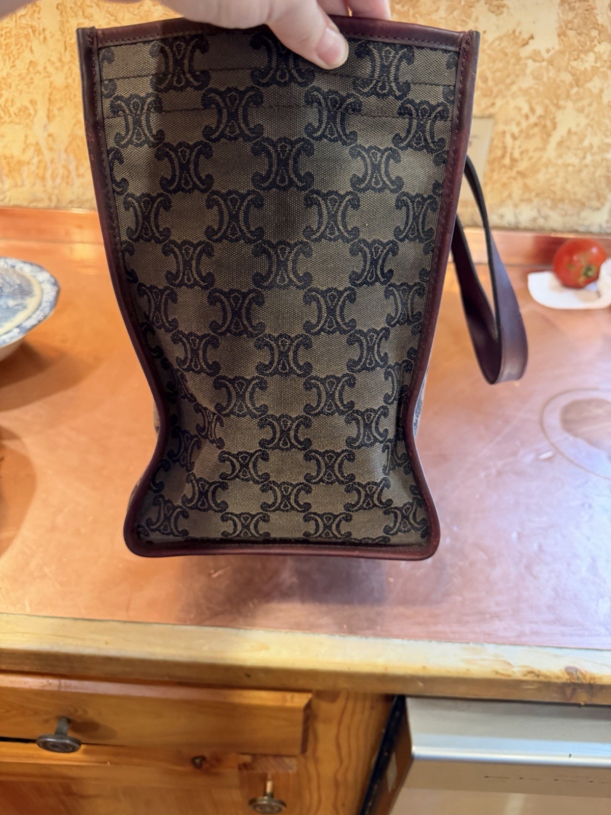 CELINE Triomphe Macadame Large Tote with snap closure. EXTREMELY RARE!